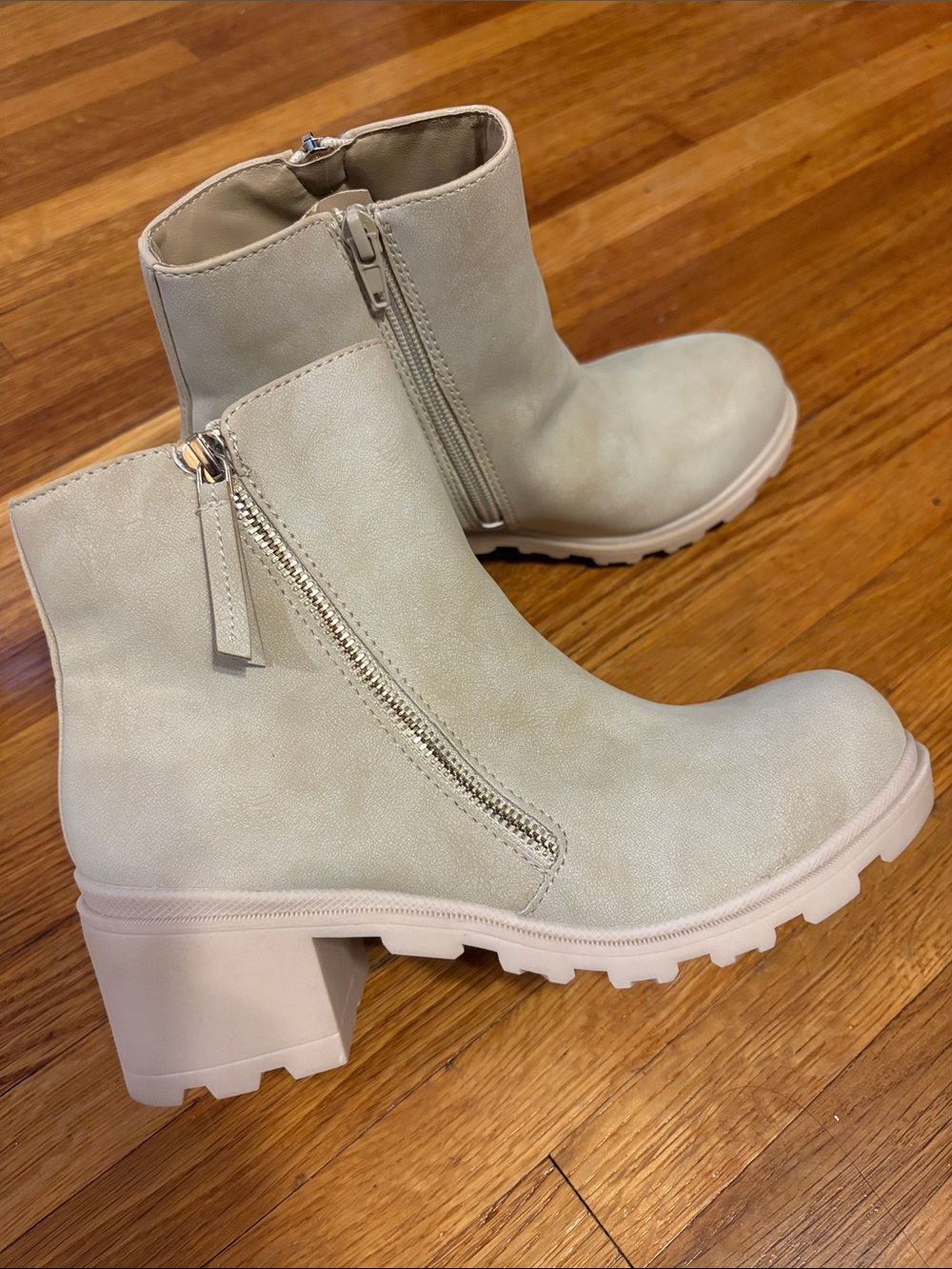 Jellypop Light Taupe Side-Zip Ankle Boots